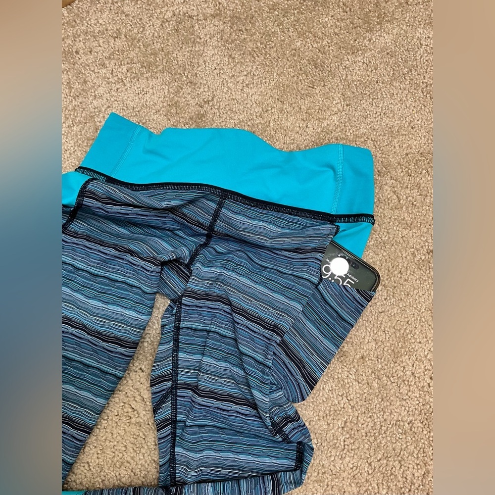 LULULEMON Pace Rival Crop Space Dye Twist Naval Blue Peacock Luxtreme Fabric 6 - Picture 3 of 6